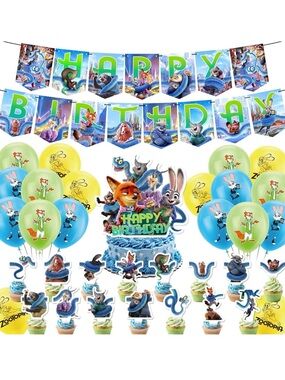 Zootopia HAPPY BIRTHDAY BANNER Birthday Party Decoration Set - just banner
